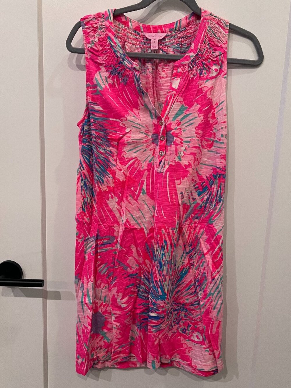 Lilly Pulitzer Pink Tropical Sleeveless Dress Size S